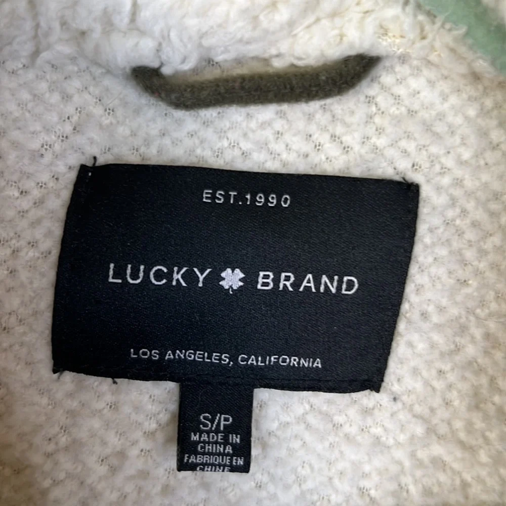 Lucky Brand Faux Shearling Colorblock Teddy Jacket Size S